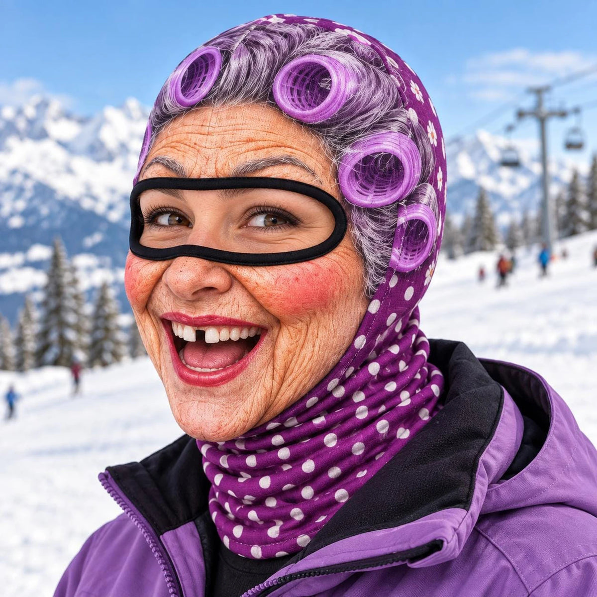 Funny Grandma Balaclava 3D Printed Full Face Ski Mask Women