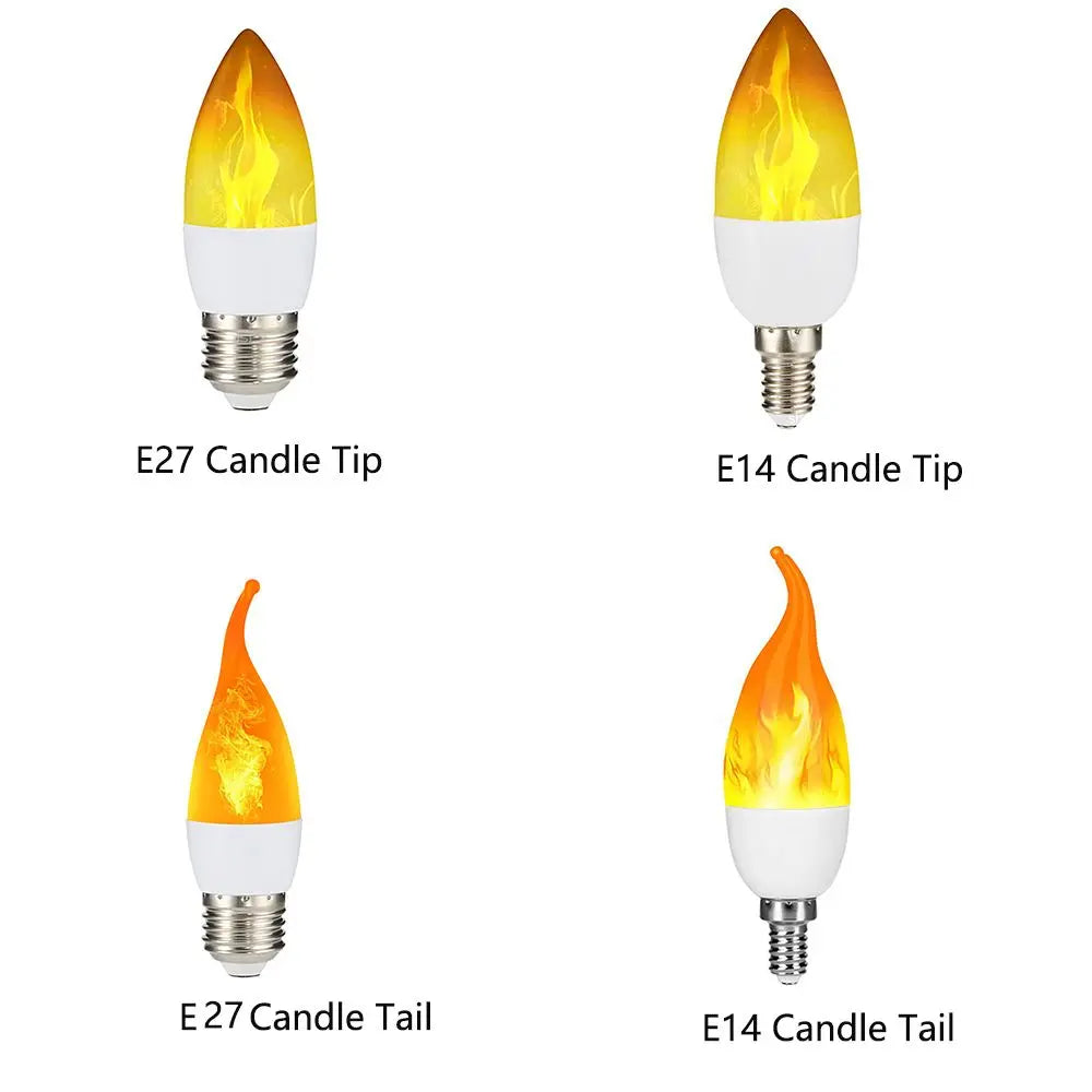 Flame Effect LED Bulb E14 E27 3-Mode Candle Atmosphere Lamp