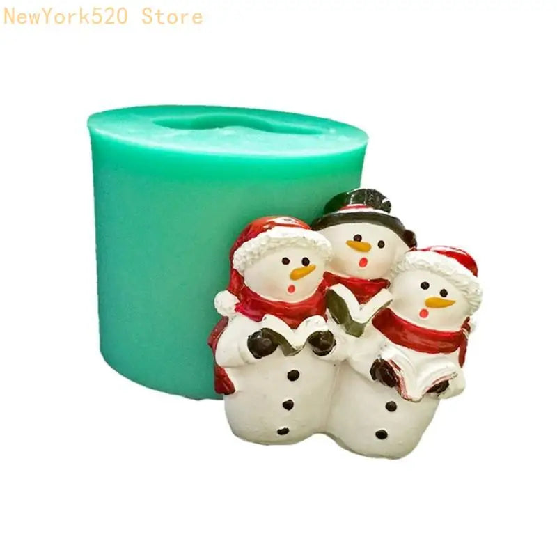 3D Snowman Silicone Mold – Christmas Resin, Cake & Candy DIY