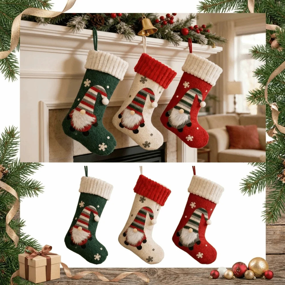 Faceless Rudolph Plush Christmas Stocking 40x26cm Gift Bag