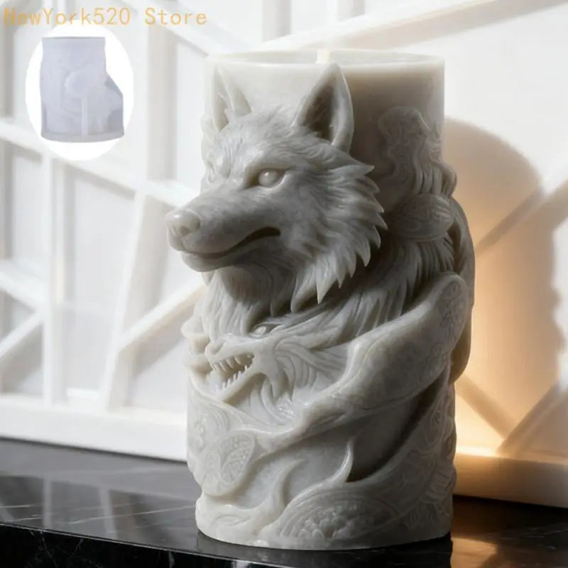 Wolf Relief Silicone Mould for DIY Candle Soap Crafting