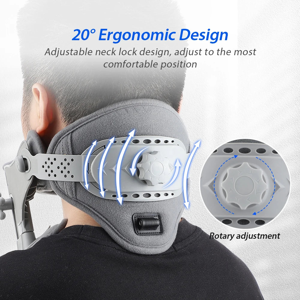 Inflatable Neck Traction Brace | Warming Vibration & Remote