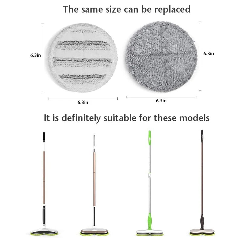 4-Pack Microfiber Replacement Mop Pads for GOBOT Floor Scrubber