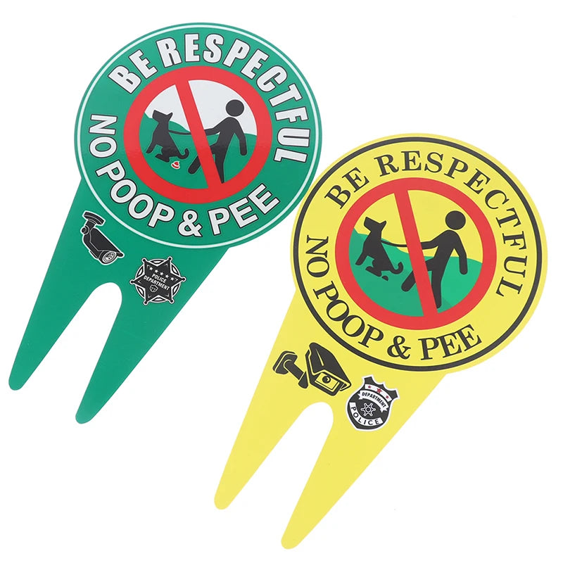 Double-Sided No Dog Fouling Garden Sign with Stake 12"x6"