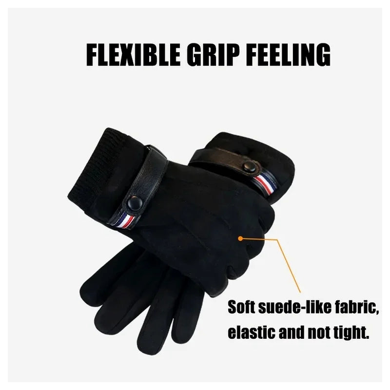Men's Touchscreen Winter Gloves – Military Suede Ski Driving
