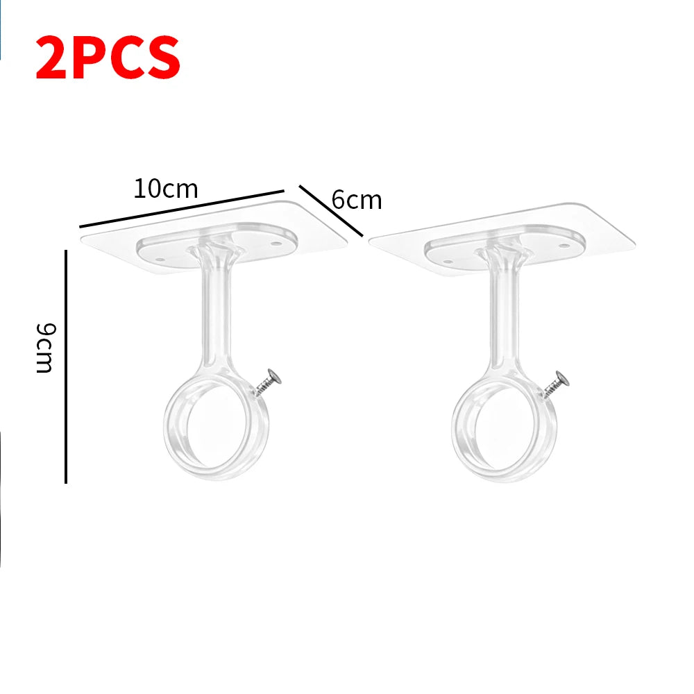No-Drill Self Adhesive Curtain Rod Brackets – Wall & Ceiling