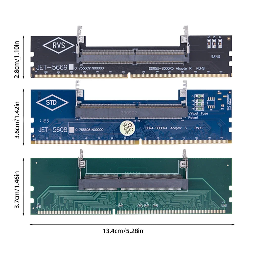 SO-DIMM to DIMM Adapter Card DDR3 DDR4 DDR5 Laptop RAM