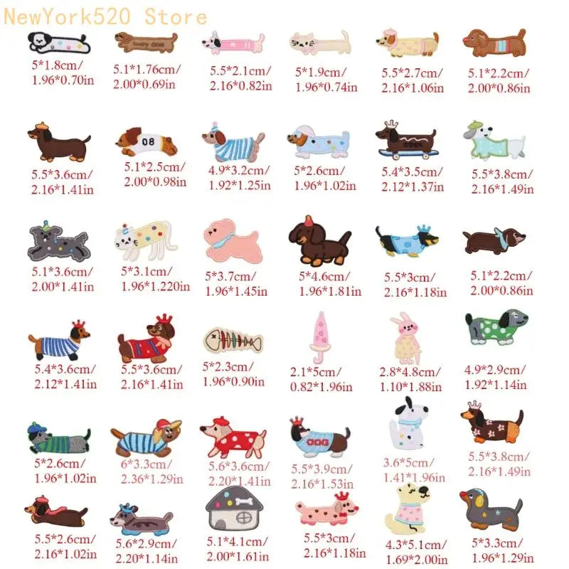Dog Embroidered Iron-On Patches for Jackets, Bags & Clothes