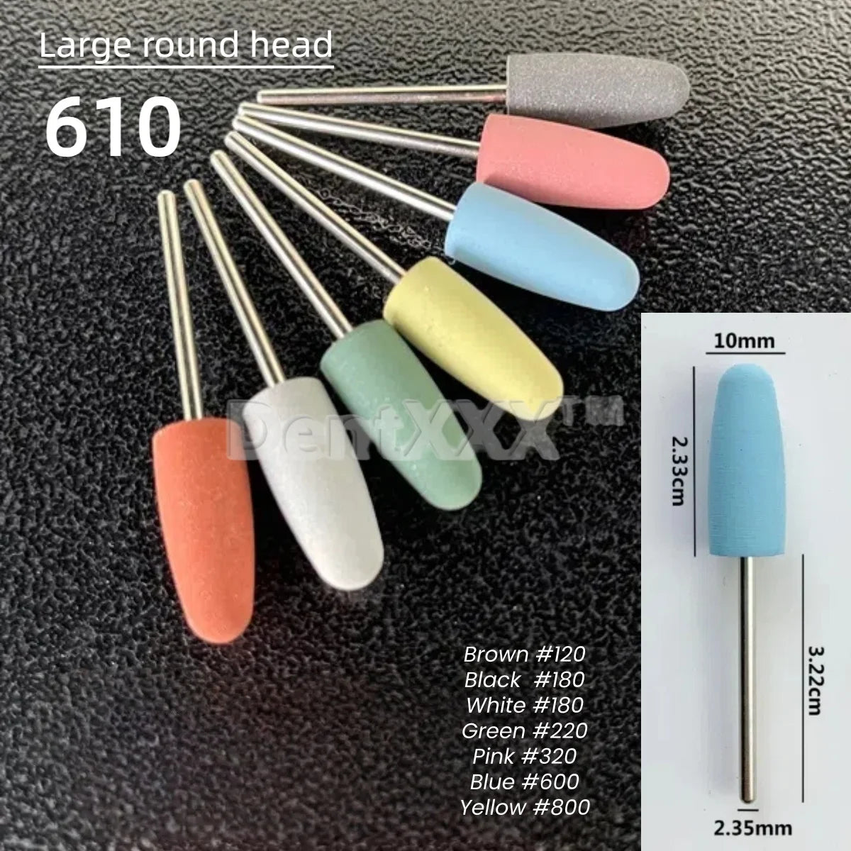 Silicone Nail Buffer Polisher Grinder – 7 Grits, Autoclavable