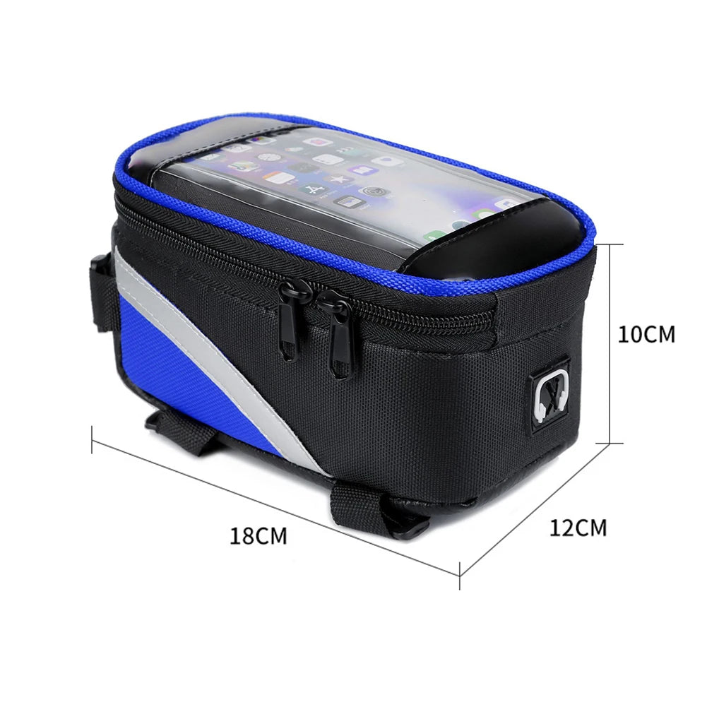 Waterproof MTB Bike Frame Bag – Touch Screen Phone Holder 6.7"
