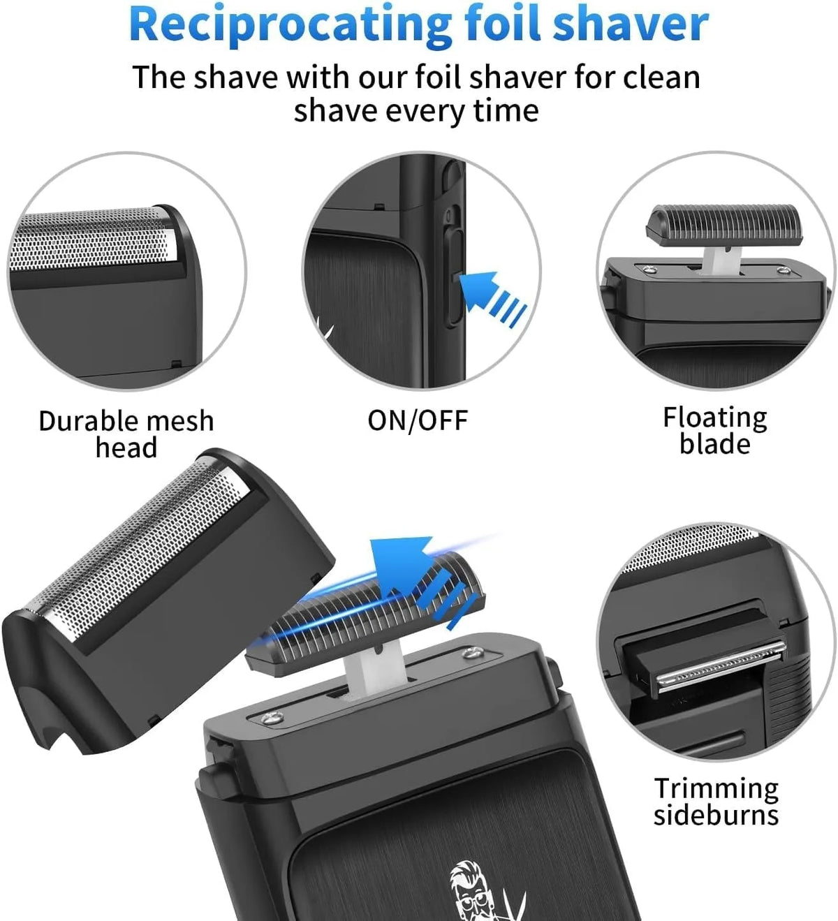 Kemei Cordless Hair Clipper & Men's Grooming Kit