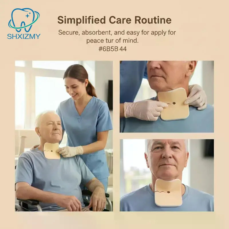 Tracheostomy Foam Pad 10x7cm – Waterproof Breathable Neck Dressing