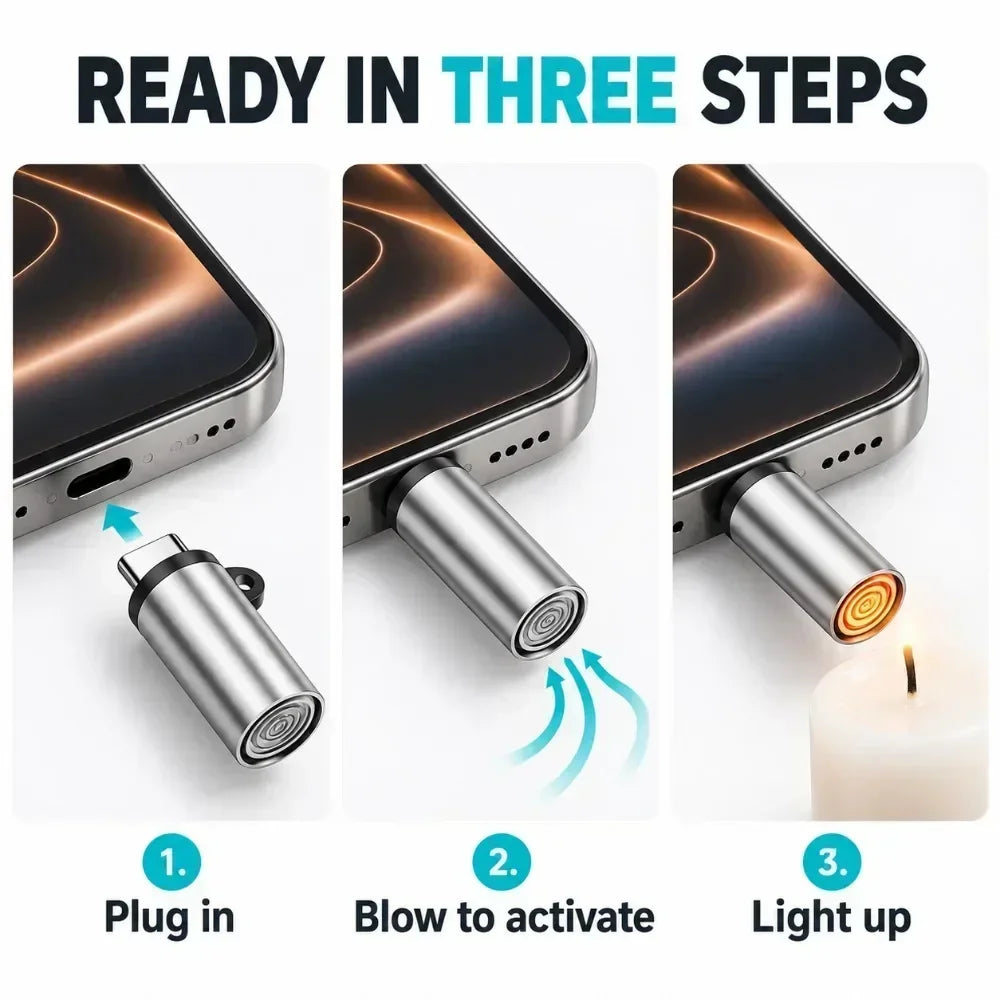 VIBE Type-C Mini Portable Lighter – Plug & Play, No Charging