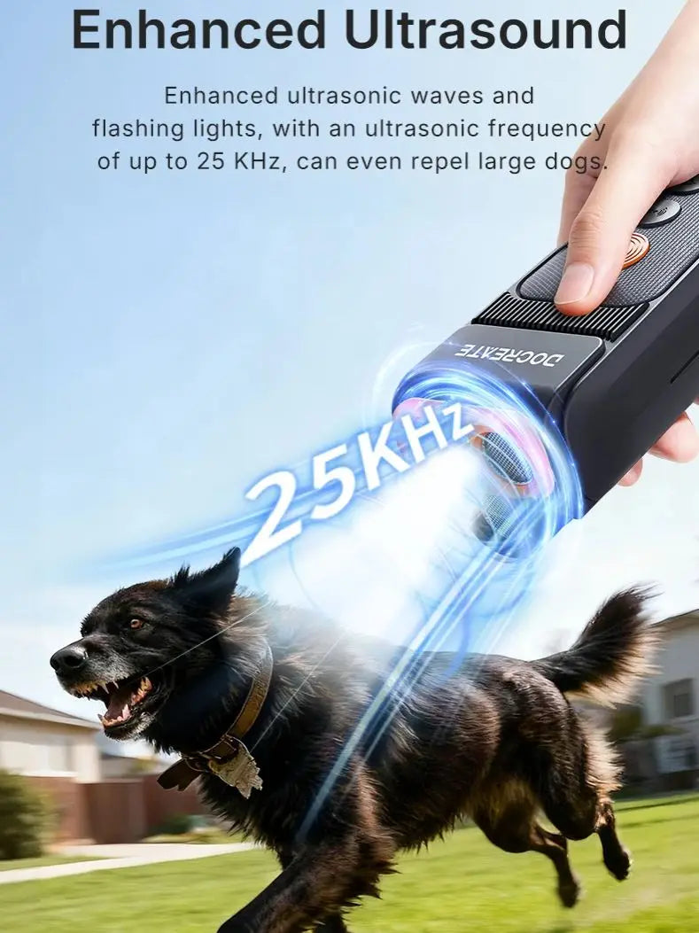 VIBE Ultrasonic Dog Repeller Bark Deterrent with Flashlight