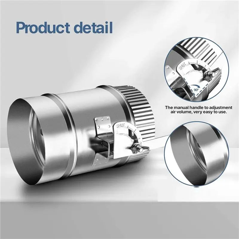 2-Pack 4" HVAC Manual Volume Damper with Sleeve – Galvanized