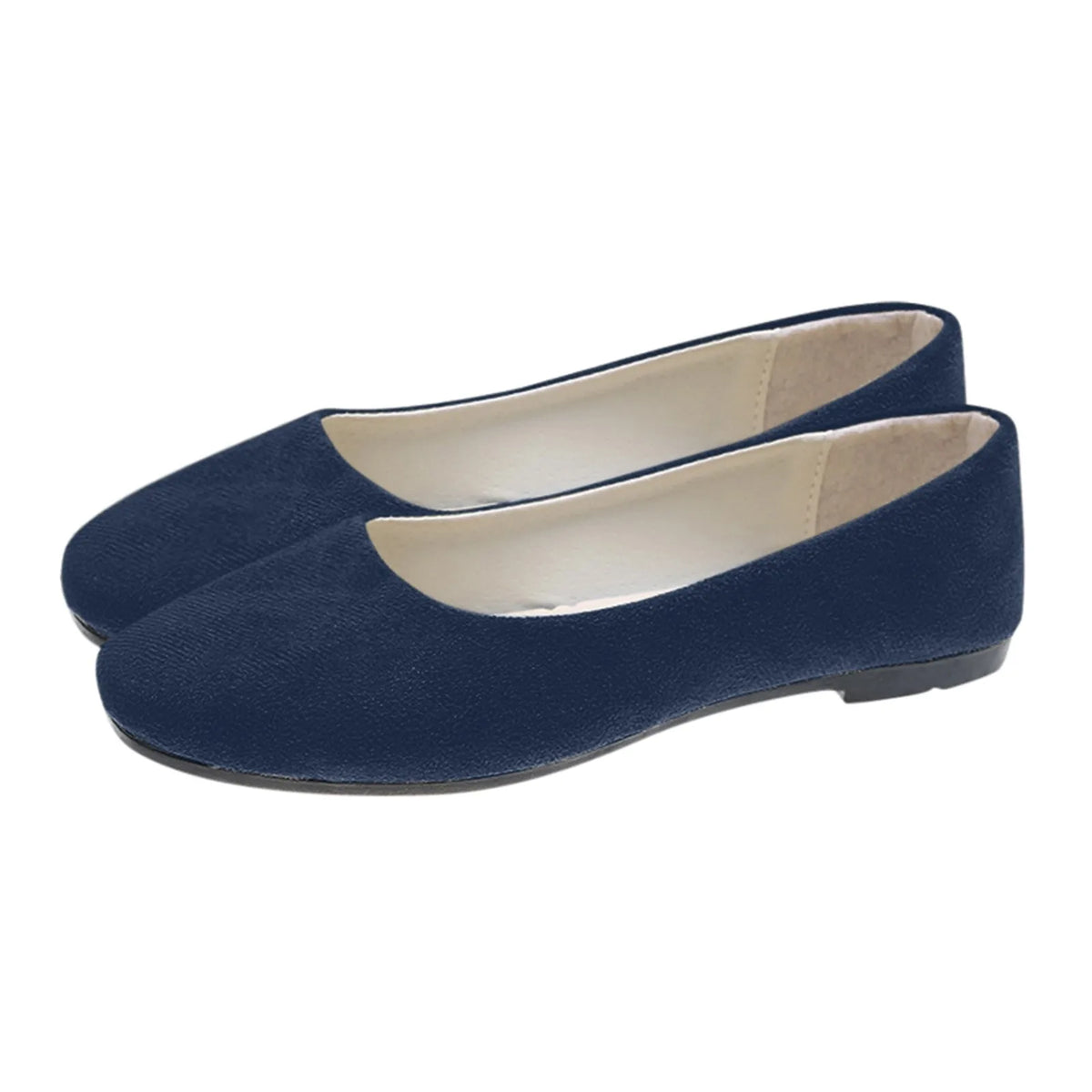Women's Suede Ballet Flats Slip-On Round Toe Ballerina Shoes