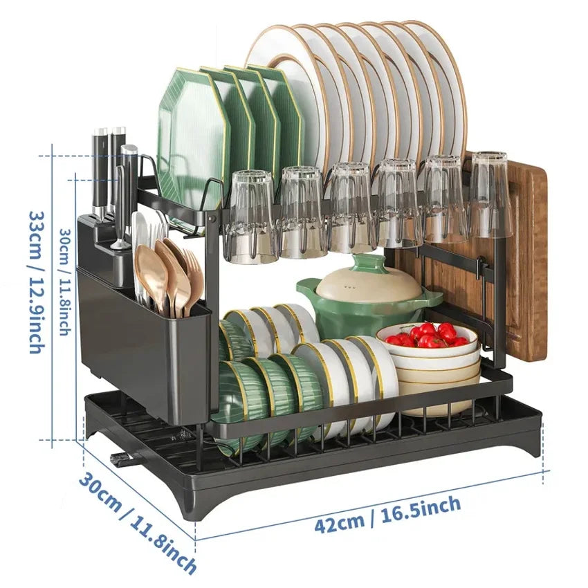 Premium Stainless Steel Dish Rack – Compact Kitchen Organizer