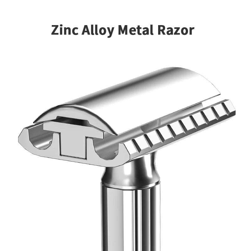 Men's Folding Safety Razor – Double Edge Titanium Blades