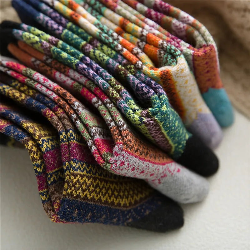 5-Pack Women's Soft Warm Crew Socks – Winter Gift Set