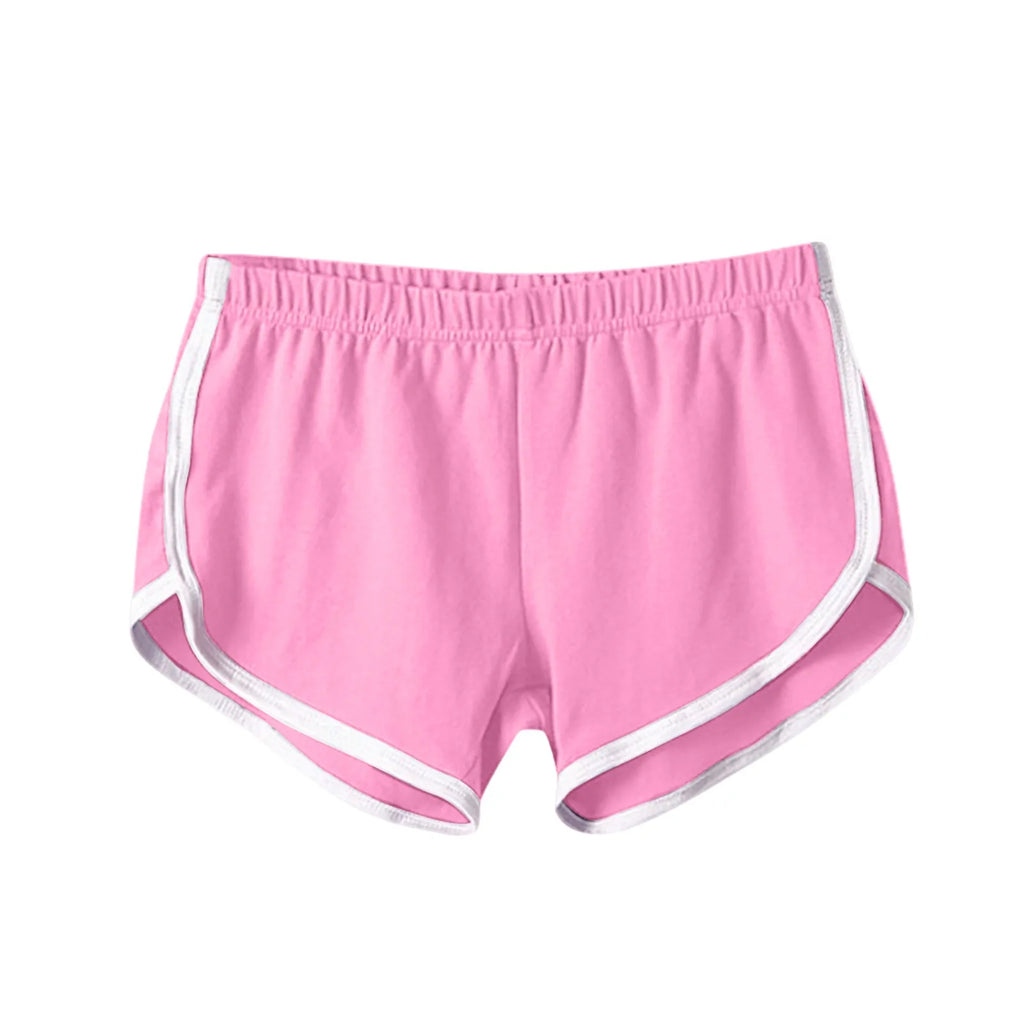 Women's Candy Color Sports Shorts – Elastic Waist Summer Casual