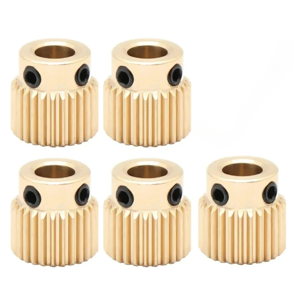 5-Pack MK7 MK8 Brass Extruder Drive Gear 26/40 Tooth – Ender 3 CR10