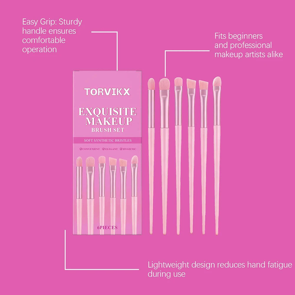 Vegan Makeup Brush Set with Case – 6pc Mini Travel Kit