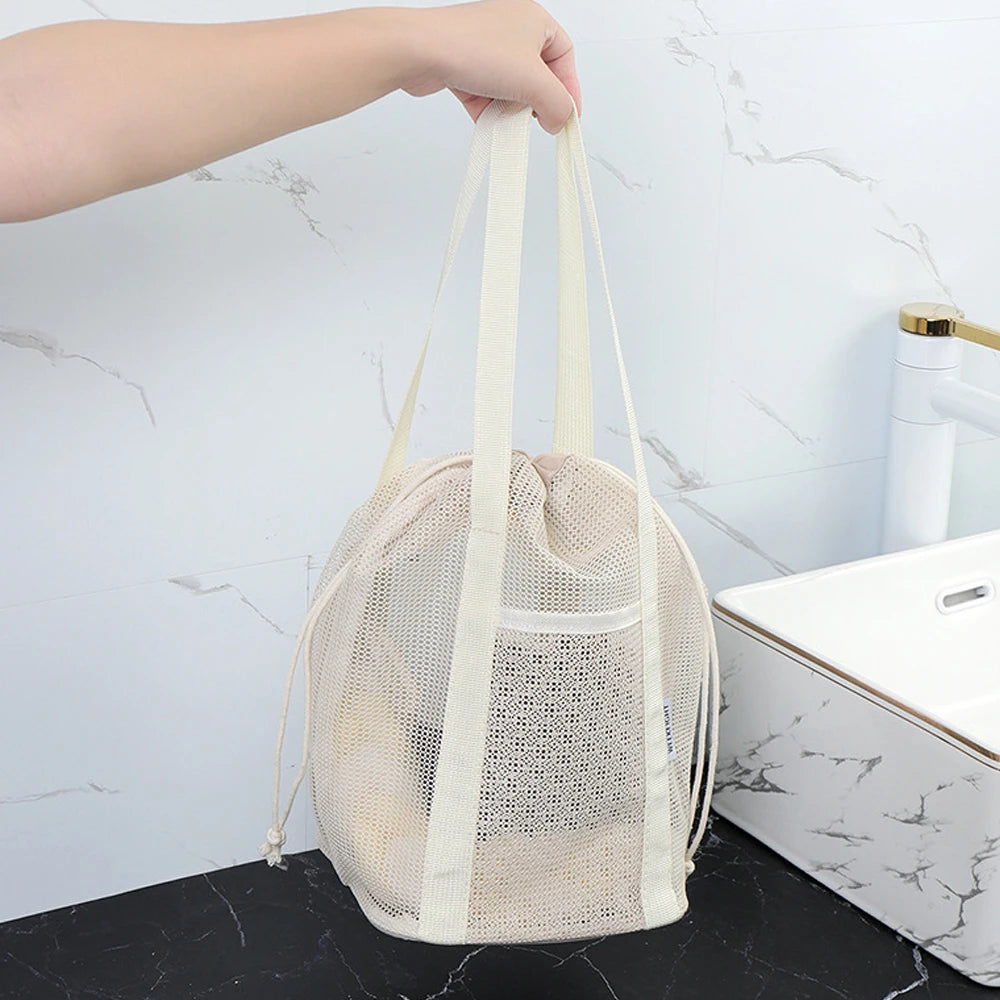 KindFuny Mesh Beach Bag – Drainage Tote Shoulder Bag