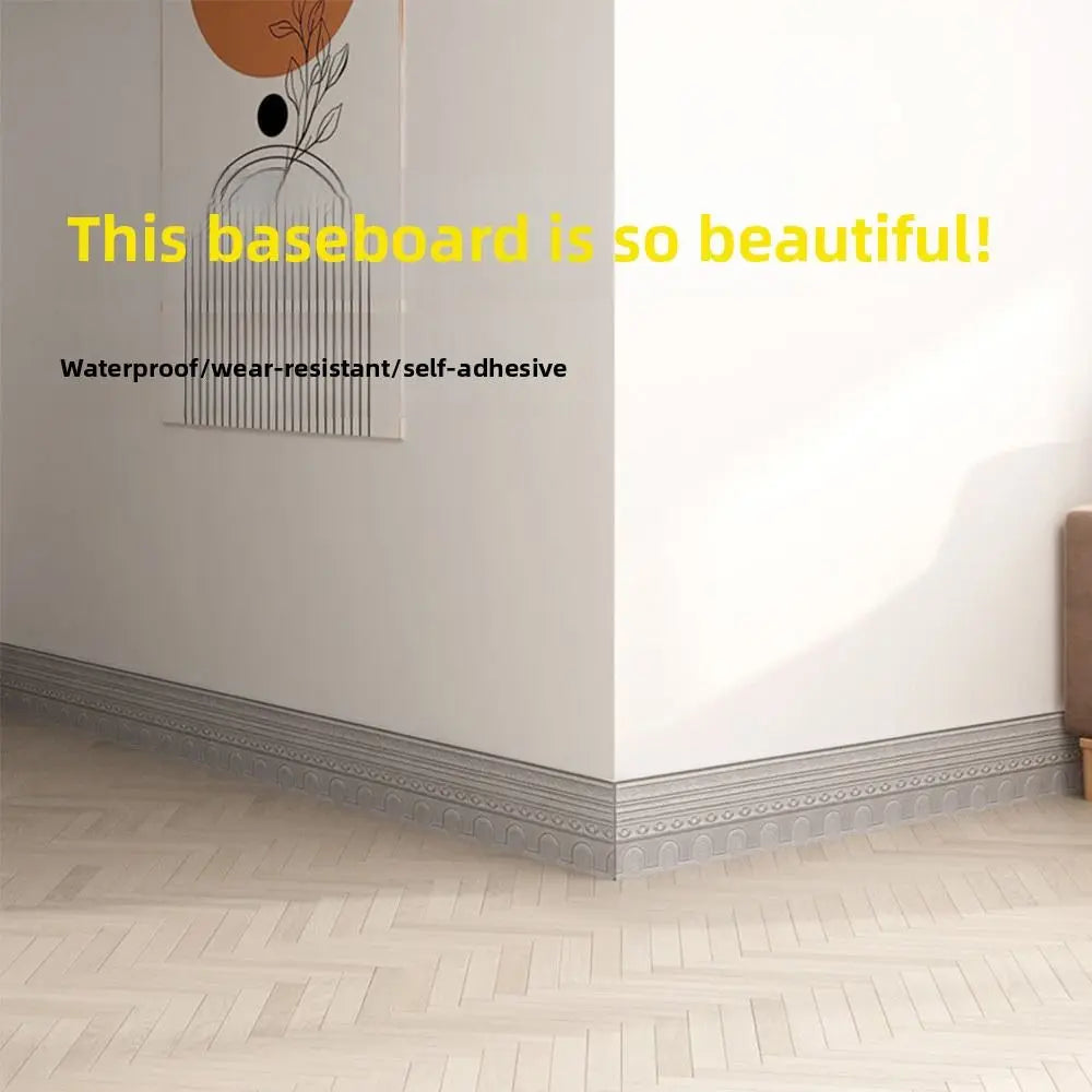 3D Self-Adhesive Wall Border Sticker 2.3m | Modern Waist Line