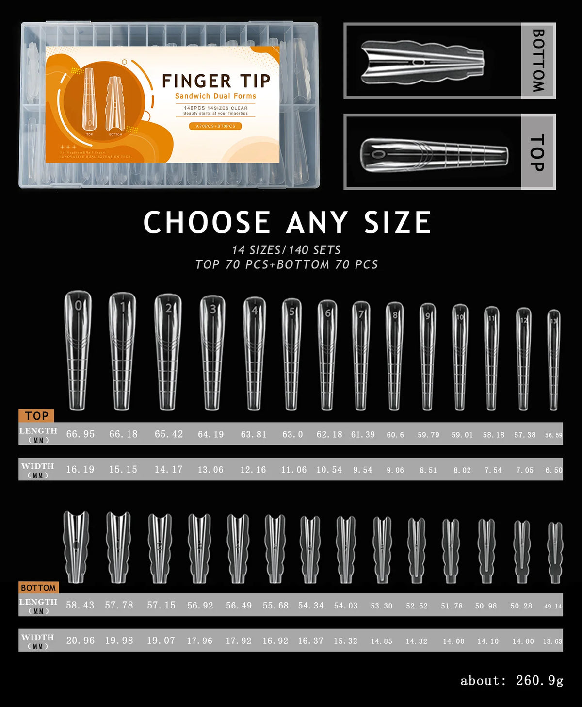 Soft Gel Full Cover Nail Tips – Almond Stiletto Coffin