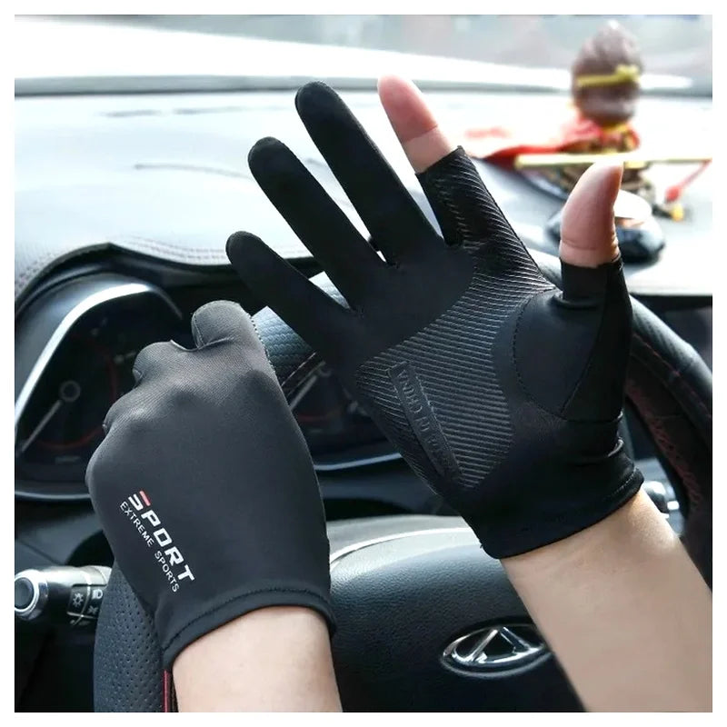 Anti-UV Touch Screen Fishing & Cycling Gloves – Ice Silk