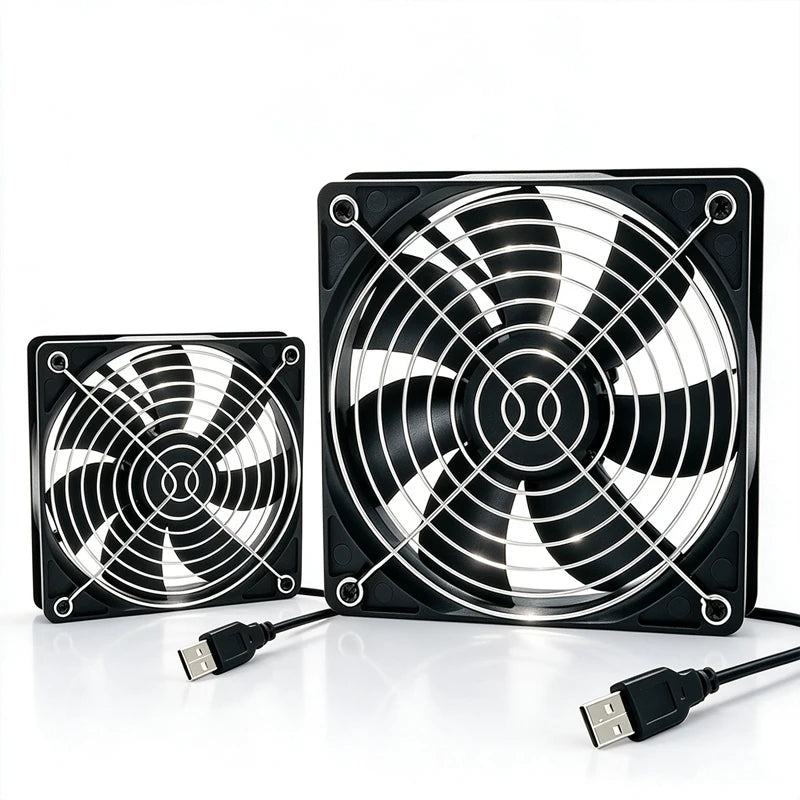 USB 5V Silent Cooling Fan 80mm & 120mm – Router TV Box PC