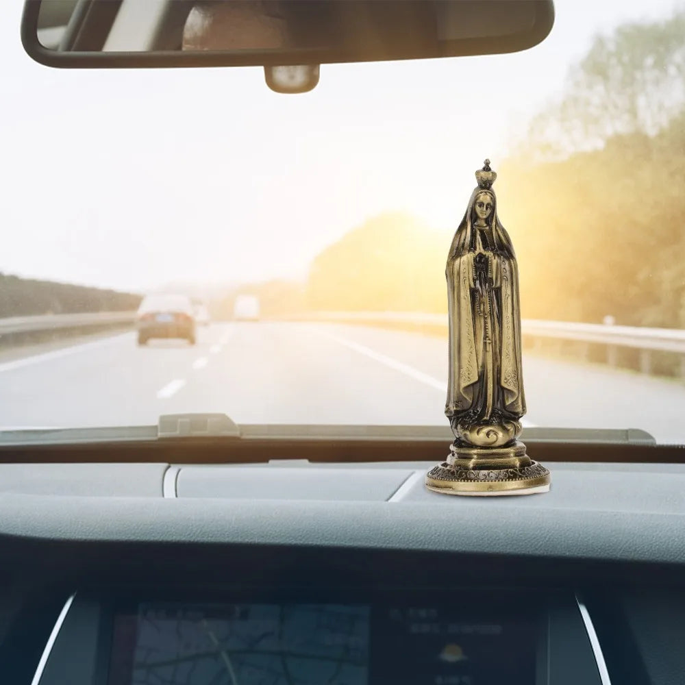 Mini Virgin Mary Statue Zinc Alloy Bronze Madonna Figurine