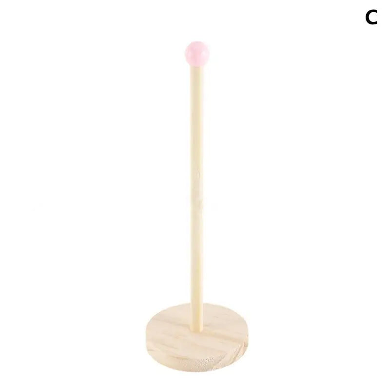 Wood Freestanding Paper Towel Holder – No Drill, Anti-Slip