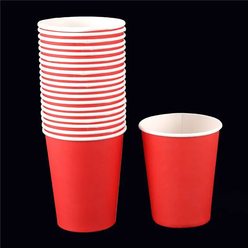80-Pack 9oz Red Paper Cups – Party & Catering Tableware