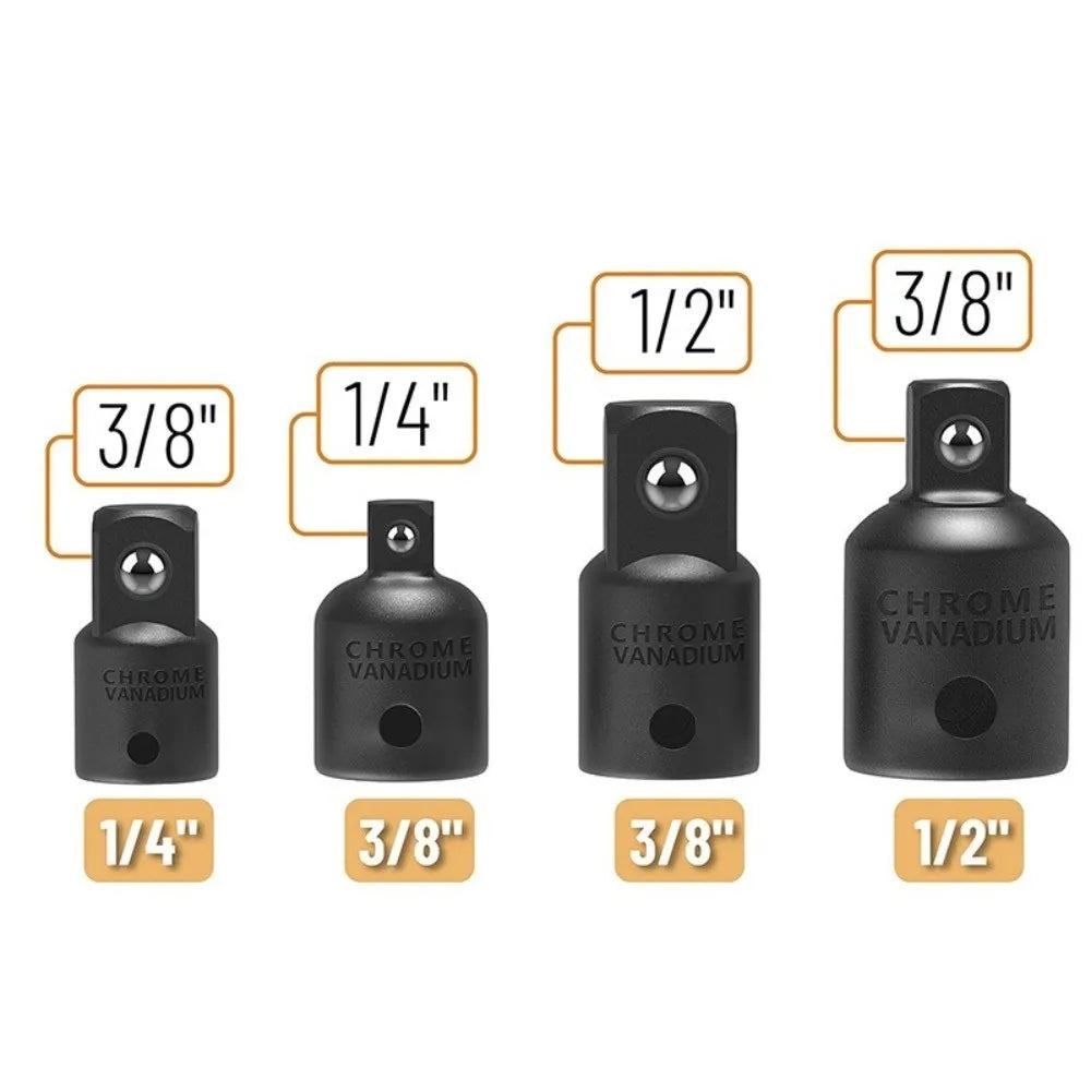 4-Piece Socket Adapter Set – 1/4, 3/8 & 1/2 Inch Drive CR-V