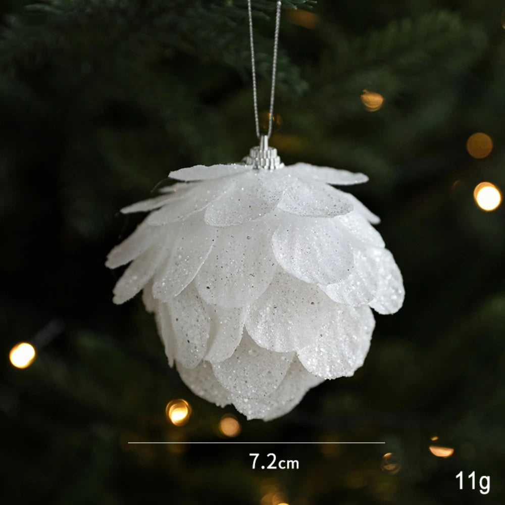 White Petal Foam Christmas Ball Ornament | Xmas Tree Décor