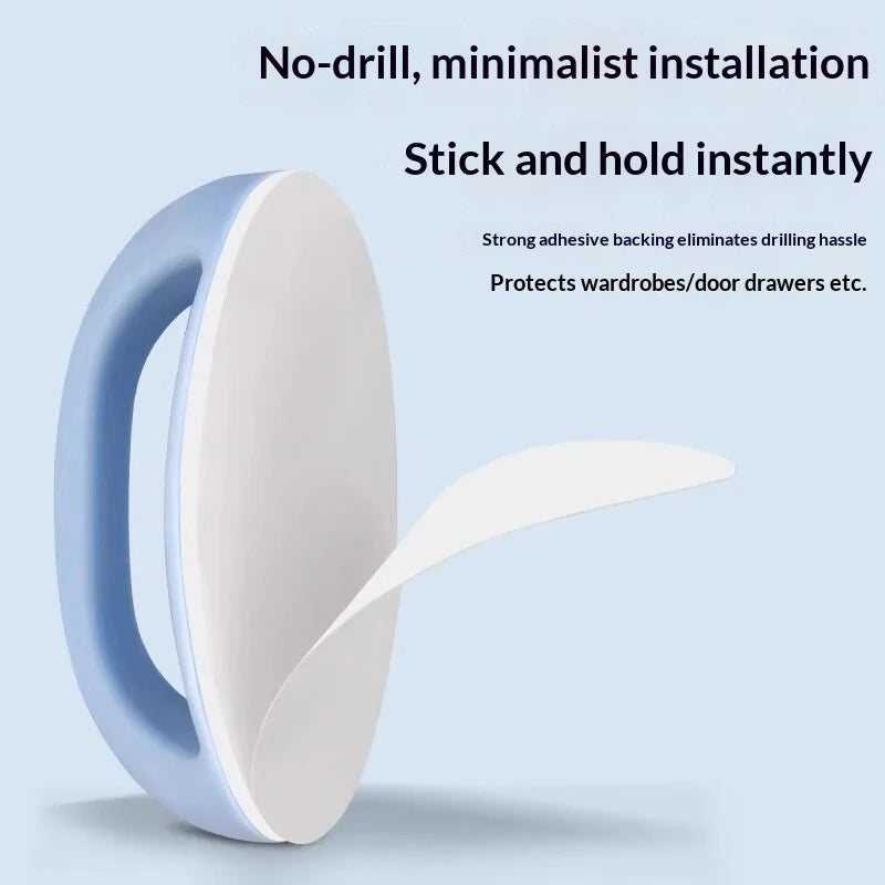 No-Drill Adhesive Cabinet Drawer Handle Self-Stick Pull Knob