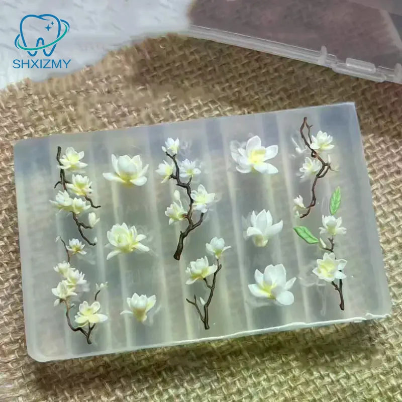 3D Magnolia Silicone Nail Art Mold – DIY Floral Carving Template