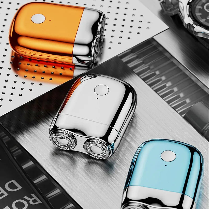 Mini Electric Shaver IPX7 Waterproof Rotary Beard Trimmer