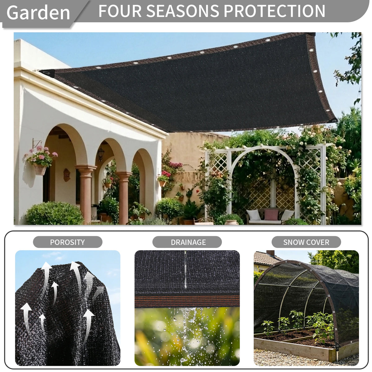 70-80% Garden Sunshade Net – Greenhouse & Privacy Cover
