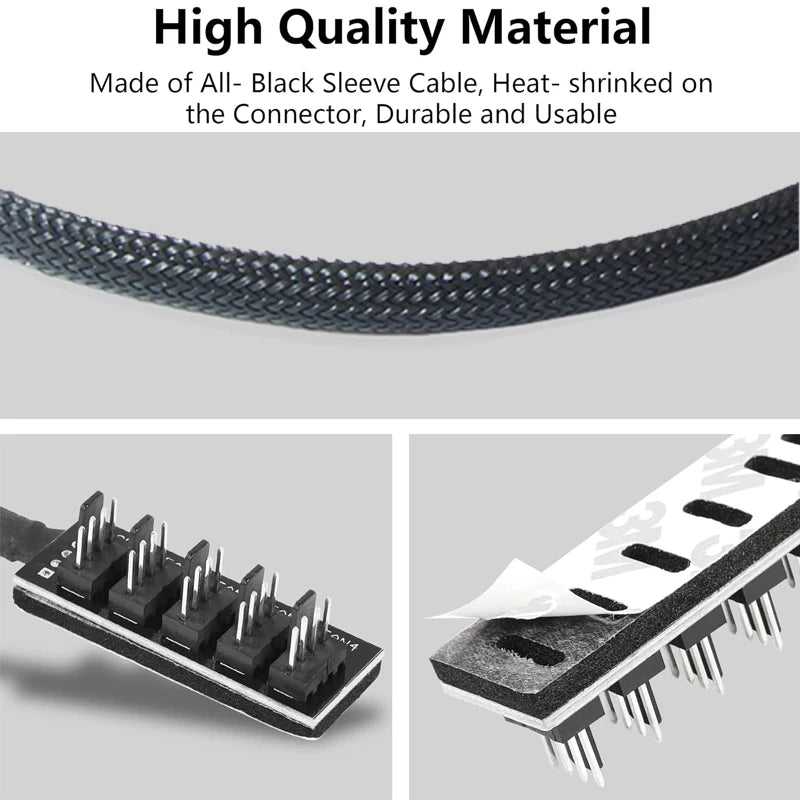 4-Pin PWM PC Fan Hub 1 to 5 Splitter Cable | OUYUANSU