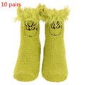 Green Letter Knitted Christmas Stocking Tree Pendant Décor
