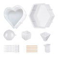 Large Silicone Resin Molds Kit – Hexagon, Heart, Sphere 16pc Set