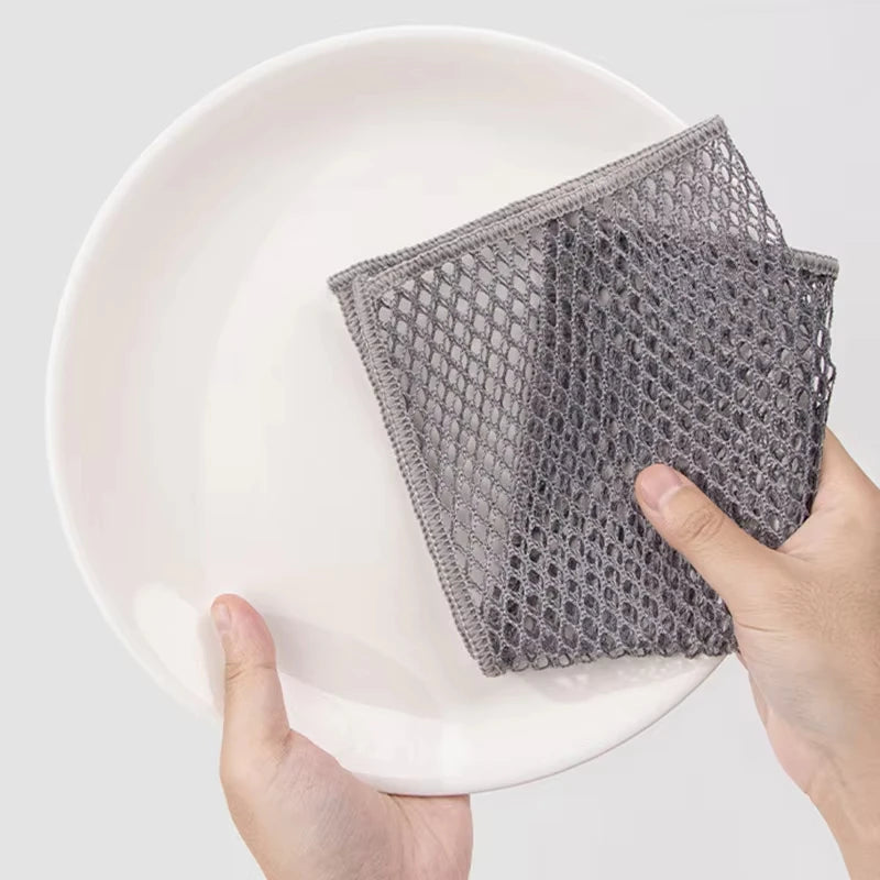 5-Pack Mesh Dish Cloths Non-Stick Scouring Pads Quick Dry