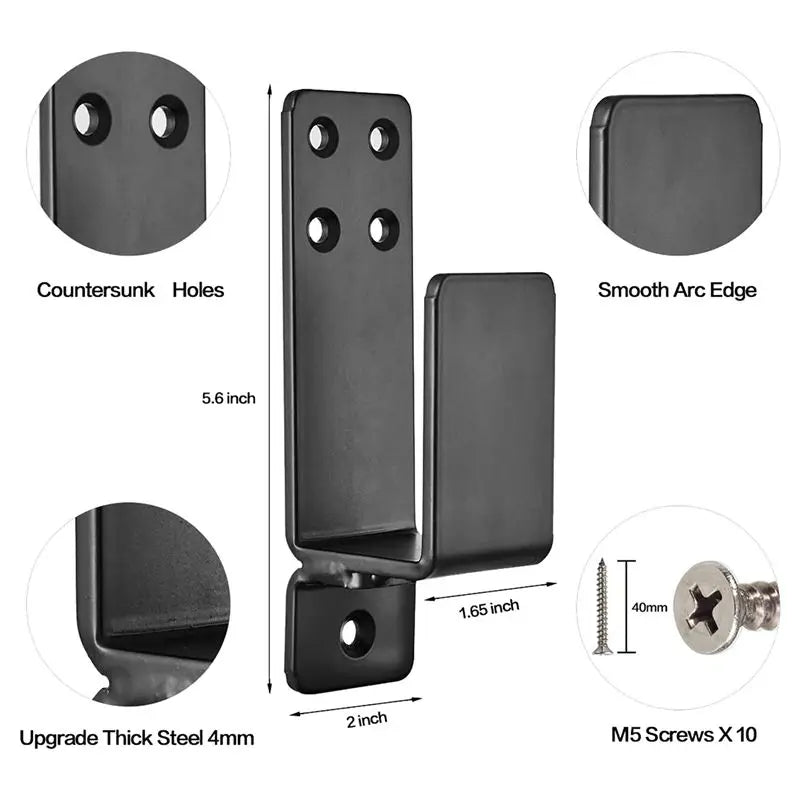 4-Pack Door Barricade Brackets – 2x4 Bar Holder Home Security