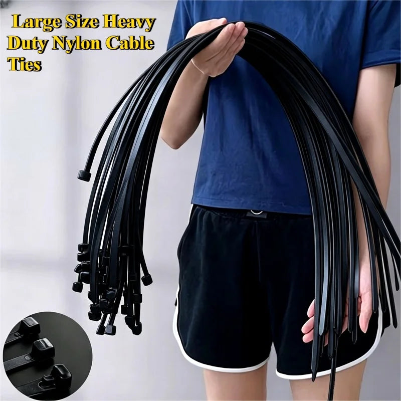 Heavy Duty Nylon Zip Ties 100–500 Pack | Ultra Long 50–100cm