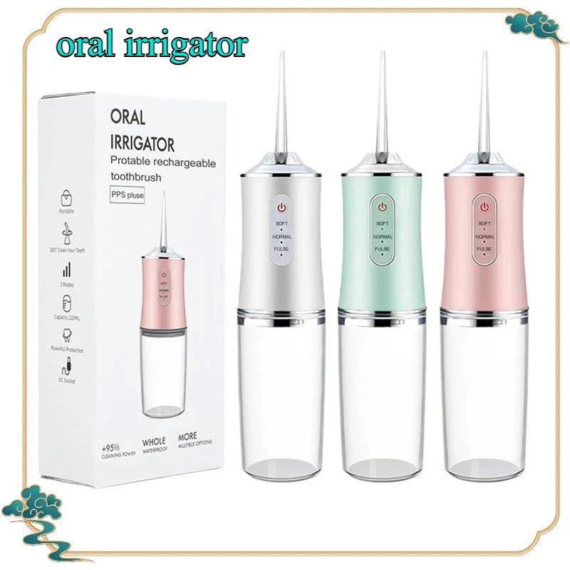 VIBE Portable Oral Irrigator USB Charging 3 Modes 4 Tips