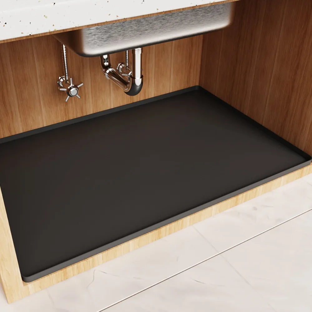 Silicone Under Sink Mat 34"×22" Waterproof Cabinet Liner