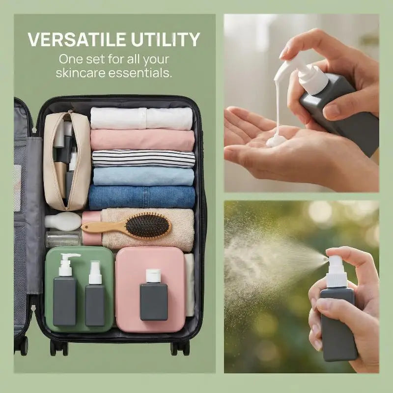 4-in-1 Refillable 60ml Travel Bottle Set with Pump Dispensers