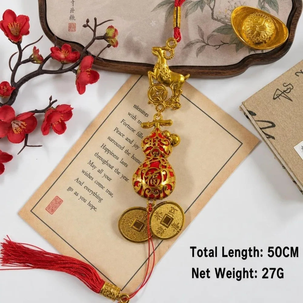 2027 Sheep Zodiac Chinese New Year Hanging Ornament Red Tassel